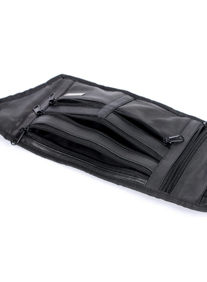 K London Leather Men Women Flat Waist Bag Fanny Bag Travel Document Holder (2914_Black_roam) - Image 3