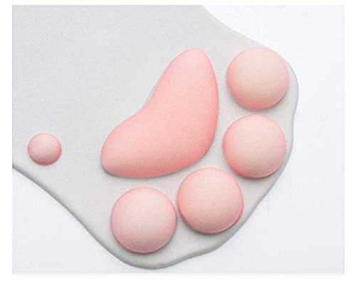 WESAPPINC Cat Paw Mouse Pad with Wrist Support Soft Silicone Wrist Rests Non Slip Ergonomic Mousepad for Office Computer Gaming Desk Decor (10.7x7.8x0.9'') (Gray) White - Image 3