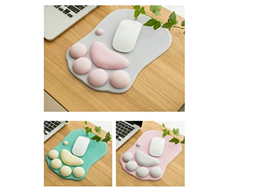 WESAPPINC Cat Paw Mouse Pad with Wrist Support Soft Silicone Wrist Rests Non Slip Ergonomic Mousepad for Office Computer Gaming Desk Decor (10.7x7.8x0.9'') (Gray) White - Image 5