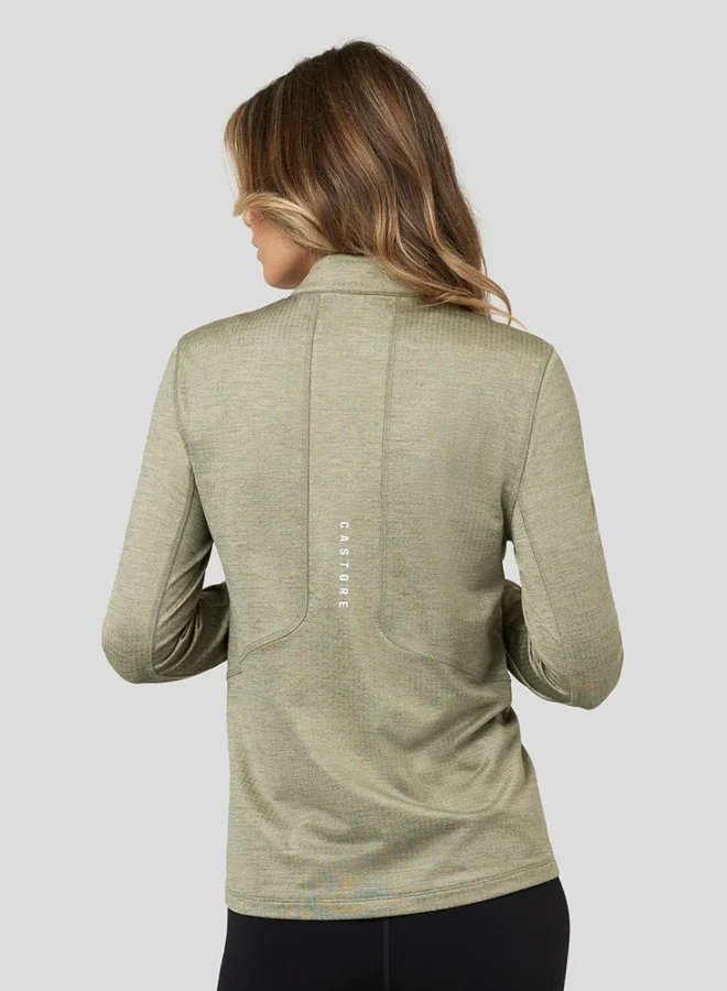 CASTORE Women’S Active Long Sleeve Half Zip Midlayer Top - Laurel Green