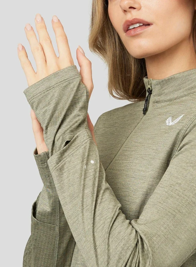 CASTORE Women’S Active Long Sleeve Half Zip Midlayer Top - Laurel Green