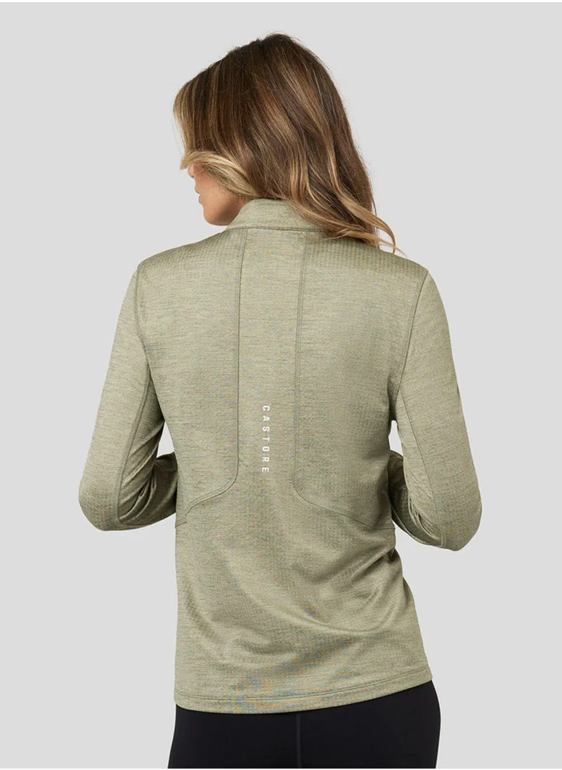 CASTORE Women’S Active Long Sleeve Half Zip Midlayer Top - Laurel Green