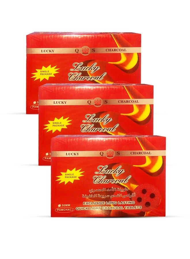 Lucky 60-Pieces Lucky Charcoal Quick Ignite and Long Lasting Incence 50mm Black - Image 1