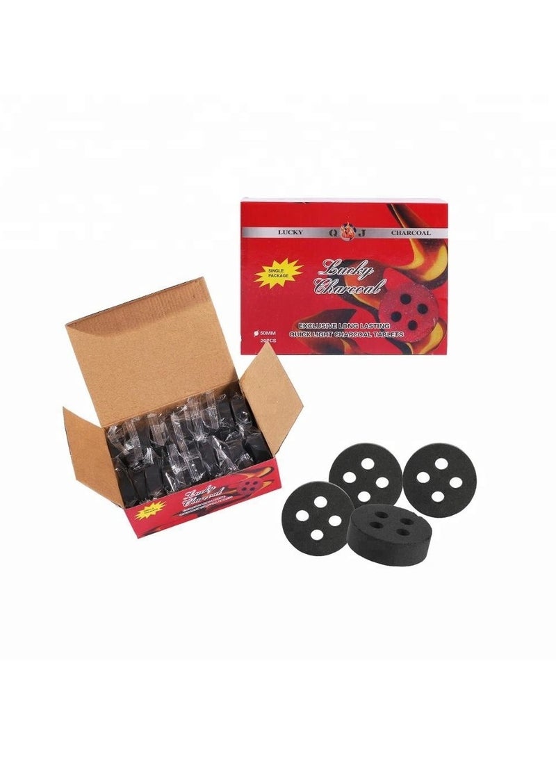 Lucky 60-Pieces Lucky Charcoal Quick Ignite and Long Lasting Incence 50mm Black - Image 4