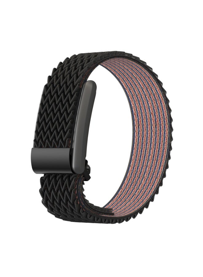 TraMx Elastic Fiber Nylon Replacement Band Compatible with Whoop 4.0 Wearable Health, Fitness & Activity Tracker Stylish, Comfortable & Breathable and Adjustable Wristband Replacement Strap Easy to Use and Perfect for Every Occasion Outer black, inner color - Image 1