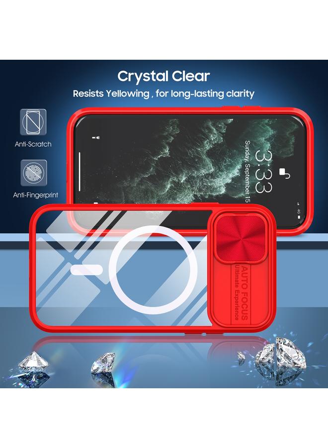 erorex Case For iPhone 11 Clear Acrylic + PC + TPU MagSafe Lens Sliding Cover Full Coverage Phone Case - Image 2