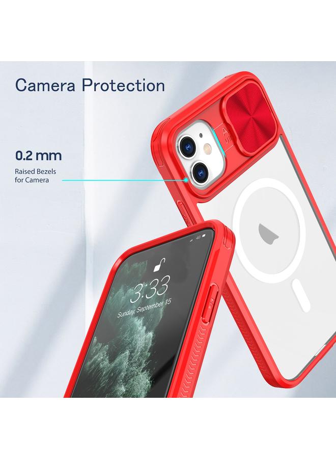 erorex Case For iPhone 11 Clear Acrylic + PC + TPU MagSafe Lens Sliding Cover Full Coverage Phone Case - Image 5