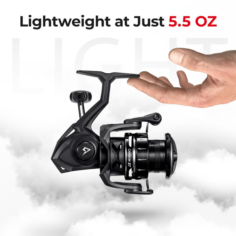 Piscifun Carbon XT Spinning Reels Light to 66oz Carbon Frame and Rotor 22LBs Max Drag 81 Shielded BB 521 Gear Ratio Smooth Powerful Freshwater Spinning Fishing Reel 2000 - Image 3