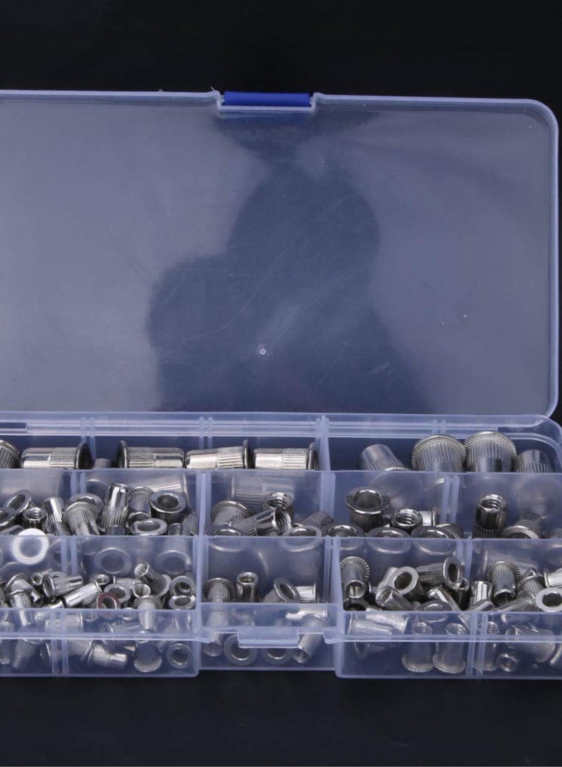GGOOT Hardware Nuts, Rivet Nut Tool Kit Stainless Steel 304 M3~M10 Pull Rivet Nut 165 Pcs Rivet Nut Stainless Steel Rivets Compartment Kit - Image 4