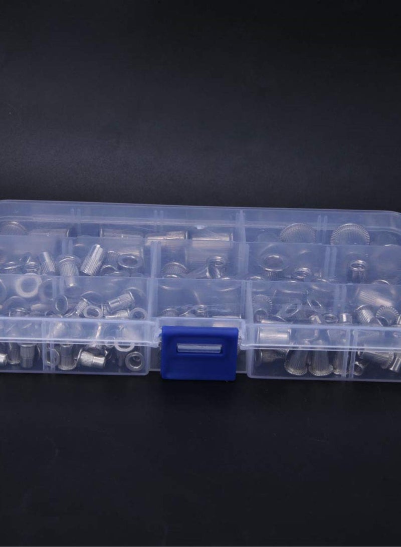 GGOOT Hardware Nuts, Rivet Nut Tool Kit Stainless Steel 304 M3~M10 Pull Rivet Nut 165 Pcs Rivet Nut Stainless Steel Rivets Compartment Kit - Image 2