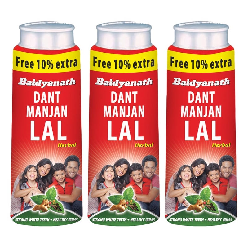 Baidyanath بايدياناث لال دنت مانجان - 220 جرام (عبوة من 3) - Image 1