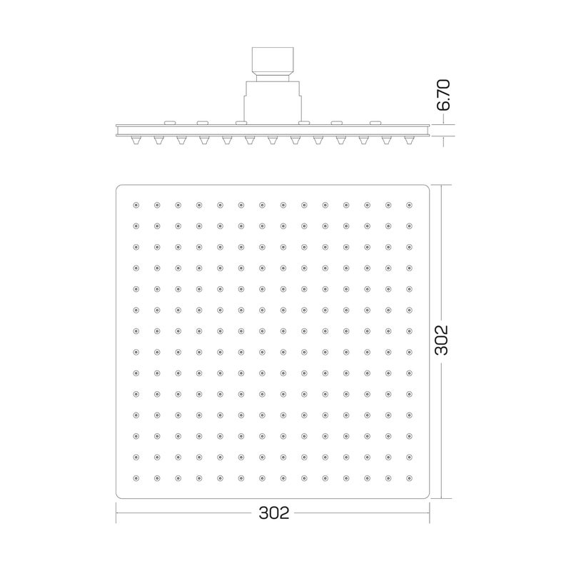 Auriga AURIGA Rain Shower | 302mm X 302mm | Stainless Steel 304 | Mirror Finish | Premium Grade | Strong & Durable | 100% Openable & Tiltable | Easy Clean Silicon Nozzles | SMS300-N - Image 4