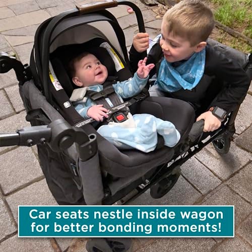 Contours Curve 360 Lightweight Double Baby Stroller Wagon for 2 Kids, Fits Infant Car Seats, Ultra Maneuverable, Easy in and Out for Toddlers with Deep Footwell, Storage Pockets and Adjustable Handle - Image 4