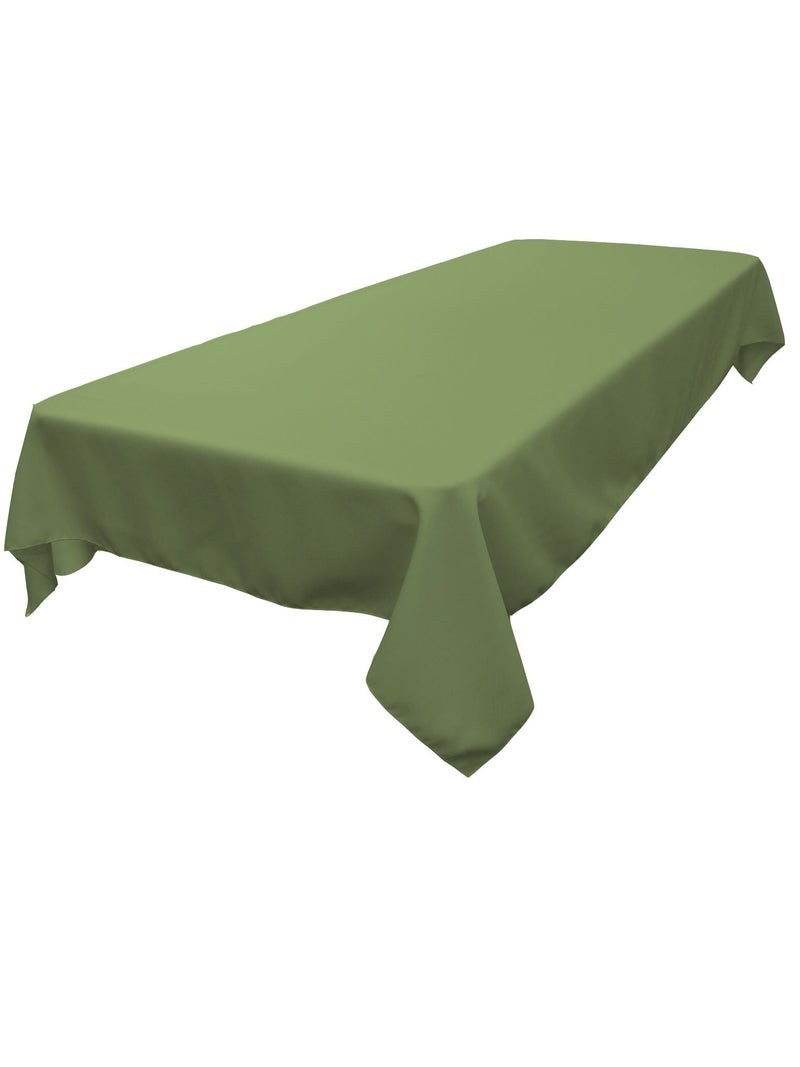 LA Linen Polyester Poplin Washable Rectangular Tablecloth Stain and Wrinkle Resistant Table Cover 60x84 Fabric Table Cloth for Dinning Kitchen Party Holiday 60 by 84Inch Sage Dark