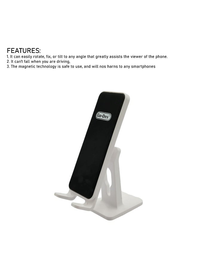 جو-ديز حامل جوال مغناطيسي - قبضة قوية بـ 9 مغناطيسات، حامل قابل للتعديل، للاستخدام على لوحة القيادة/الطاولة، حامل آمن للهاتف للسيارة والمنزل والمكتب GD-HD701 - Image 4