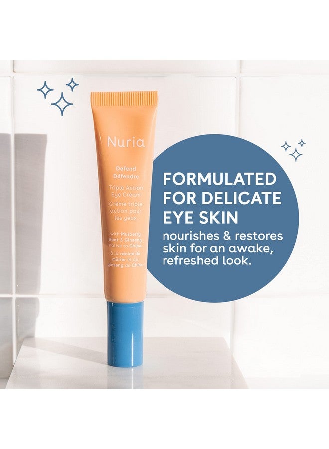 Nuria Defend Triple Action Eye Cream For Dark Circles Puffiness And Fine Lines Nourishing Under Eye Cream With Ginseng And Mulberry Root 15Ml/0.5 Fl Oz - Image 2