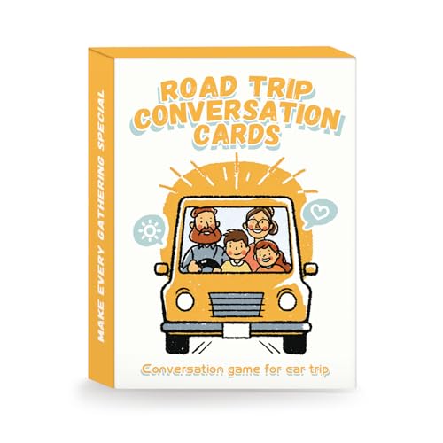 QUEKA KANBAI Road Trip Conversation Cards for Kids and Adults Talk Laugh Bond for Family Trip Conversation Cards for Family Car Game Road Trip Essentials - Image 1