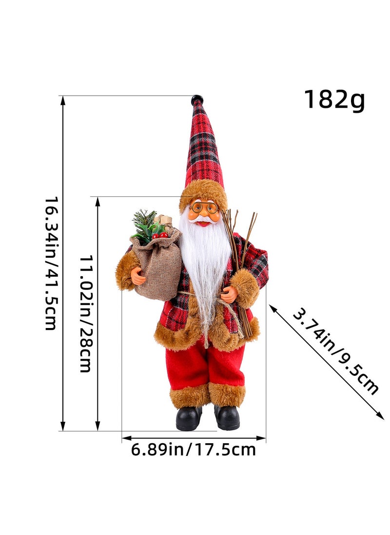 Standing Santa Figurine Christmas Decor GG1-29 plaid model 
