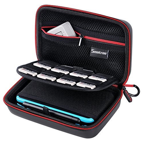 Smatree Carrying Case for Nintendo 3DS XL2DS XL Hard Protective Shell Travel Case for Nintendo New 3DS Super NES Edition BlackRed - Image 1