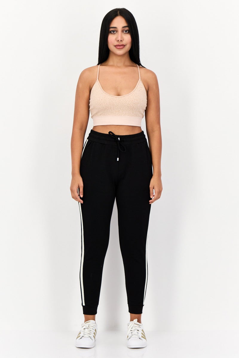 ONLY Women Regular Fit Two-Tone Jogger Pants, Black - Image 2