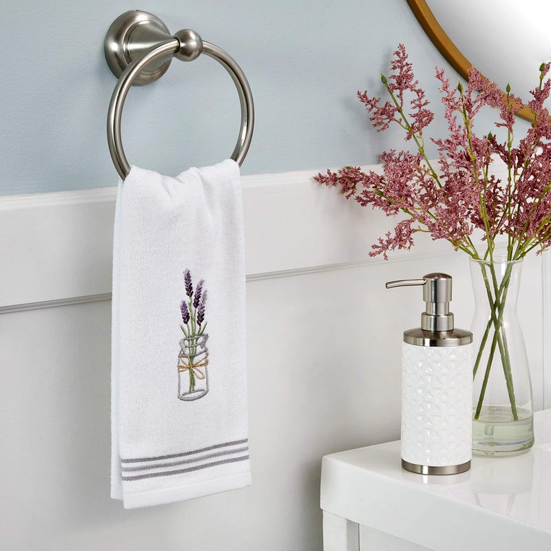 SKL Home by Saturday Knight Ltd. Lavender Hand Towel (2-Pack), White , 16x25 - Image 3