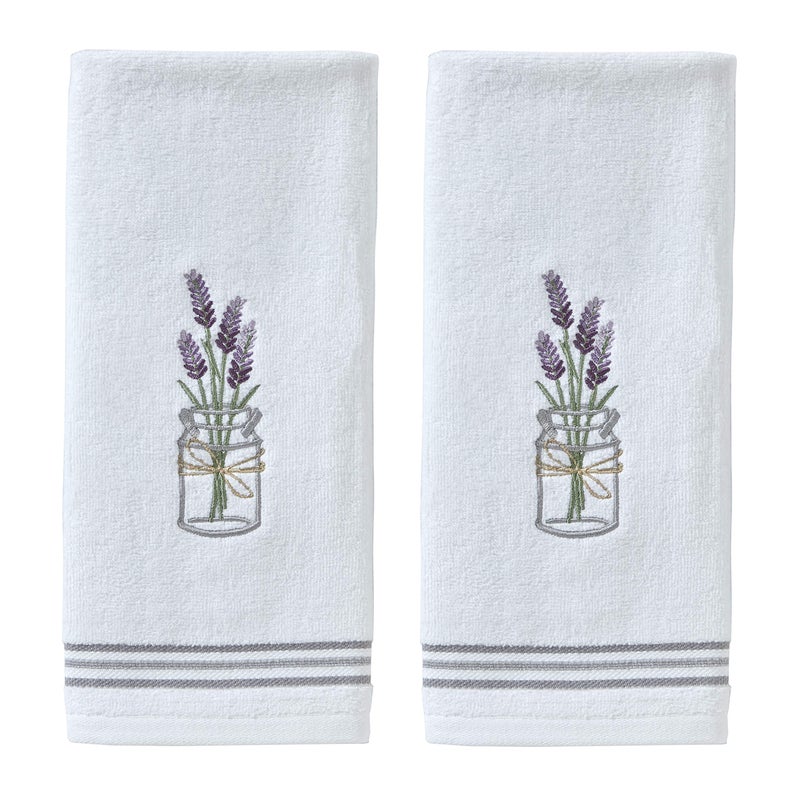 SKL Home by Saturday Knight Ltd. Lavender Hand Towel (2-Pack), White , 16x25 - Image 1
