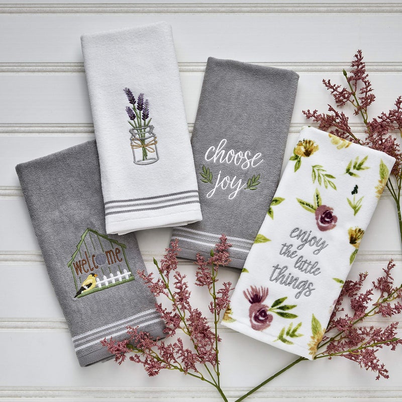 SKL Home by Saturday Knight Ltd. Lavender Hand Towel (2-Pack), White , 16x25 - Image 5