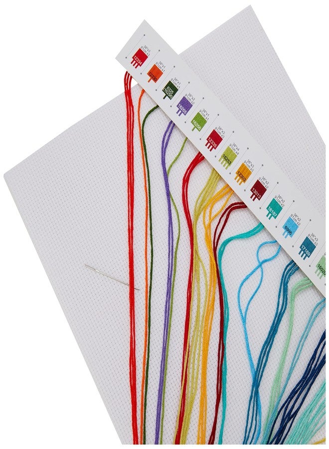 Dimensions 70-35345 'Love Is' Counted Cross Stitch Kit for Beginners, 14 Count White Aida Cloth, 6'' x 18'', Blue - Image 4