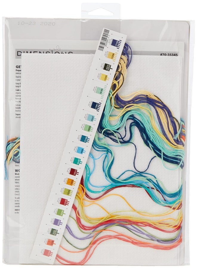 Dimensions 70-35345 'Love Is' Counted Cross Stitch Kit for Beginners, 14 Count White Aida Cloth, 6'' x 18'', Blue - Image 2