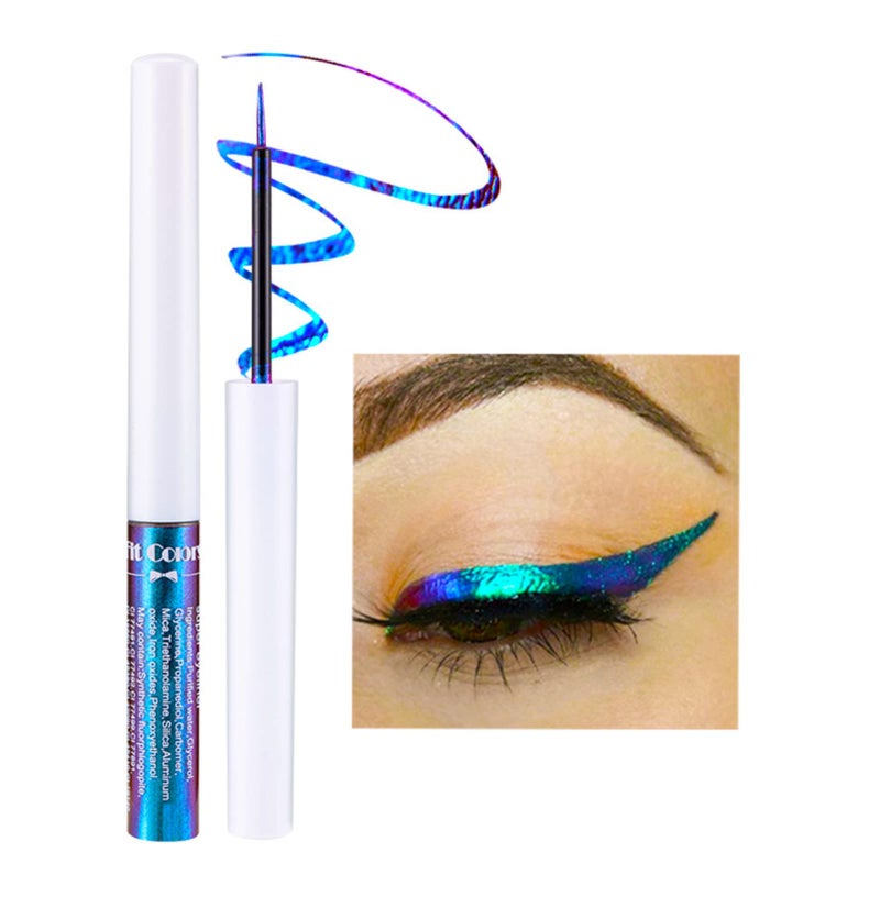 Corleone Glitter Liquid Eyeliner, Metallic Change Color Rainbow Eyeliner Gel MultiColor Highly Pigmented Waterproof Longer-Lasting Colorful Eye Liner Gift Kit for Women and Girls (A2) - Image 1