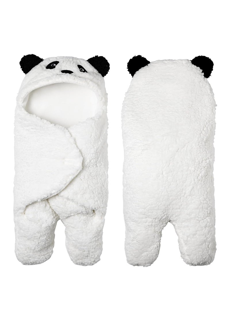 Baby Swaddle Blanket - Essential Newborn Plush Wrap Sleeping Bag and Receiving Blanket - Cute Panda Infant Clothes - Perfect for Boys and Girls-Shower Gift 0-6 Months  - Image 1
