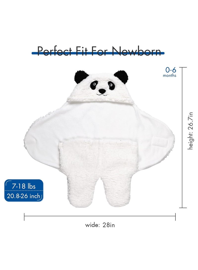 Baby Swaddle Blanket - Essential Newborn Plush Wrap Sleeping Bag and Receiving Blanket - Cute Panda Infant Clothes - Perfect for Boys and Girls-Shower Gift 0-6 Months  - Image 2