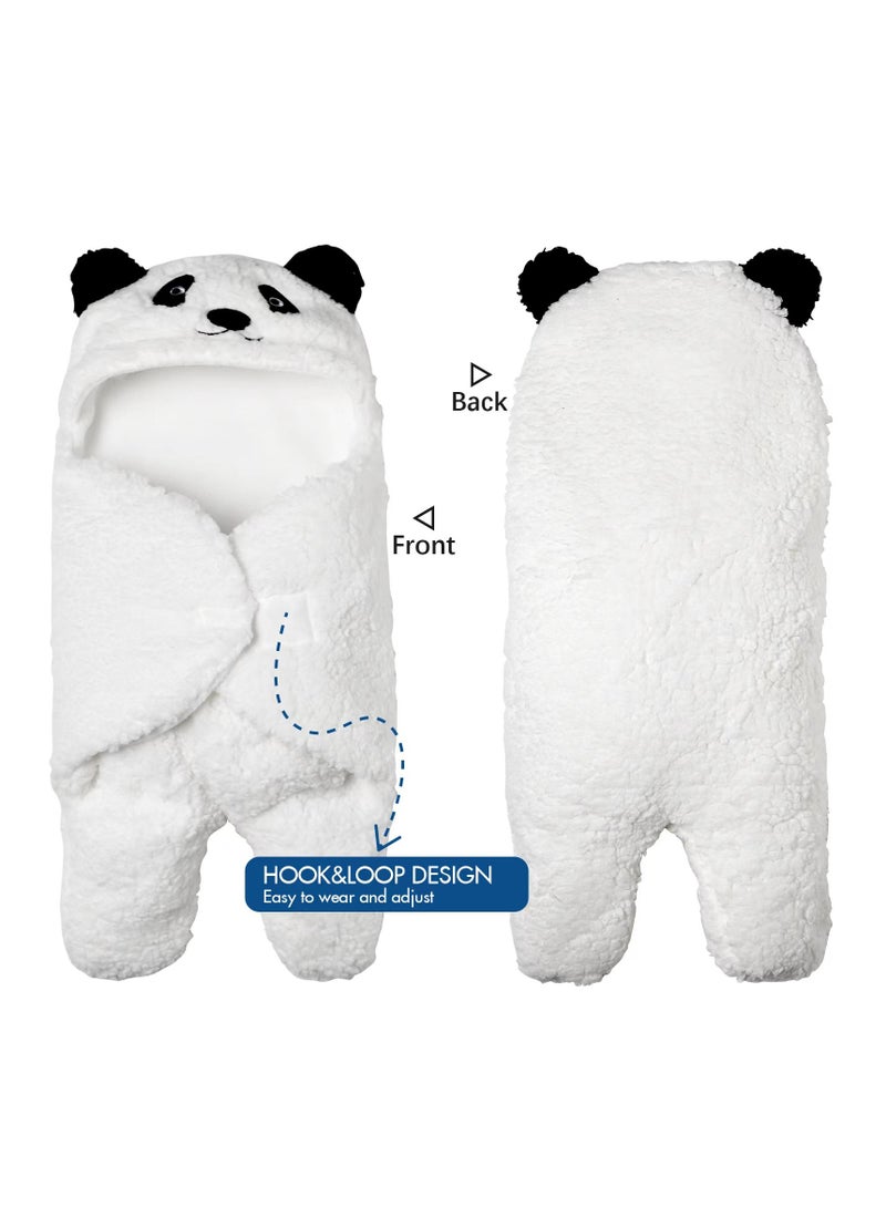 Baby Swaddle Blanket - Essential Newborn Plush Wrap Sleeping Bag and Receiving Blanket - Cute Panda Infant Clothes - Perfect for Boys and Girls-Shower Gift 0-6 Months  - Image 3