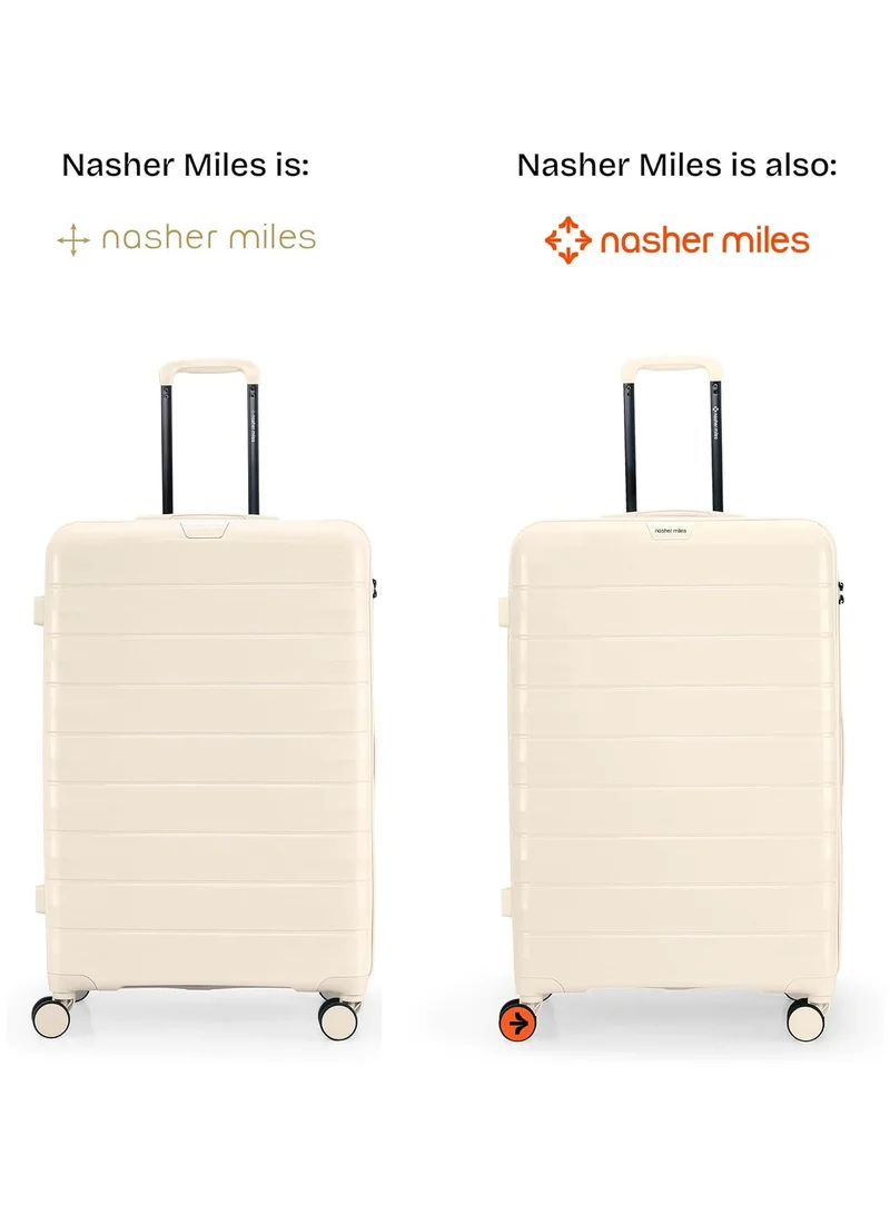 nasher miles Nasher Miles Vienna Hard-Sided Polypropylene Luggage Set of 3 White Cream Trolley Bags (55, 65 & 75 )