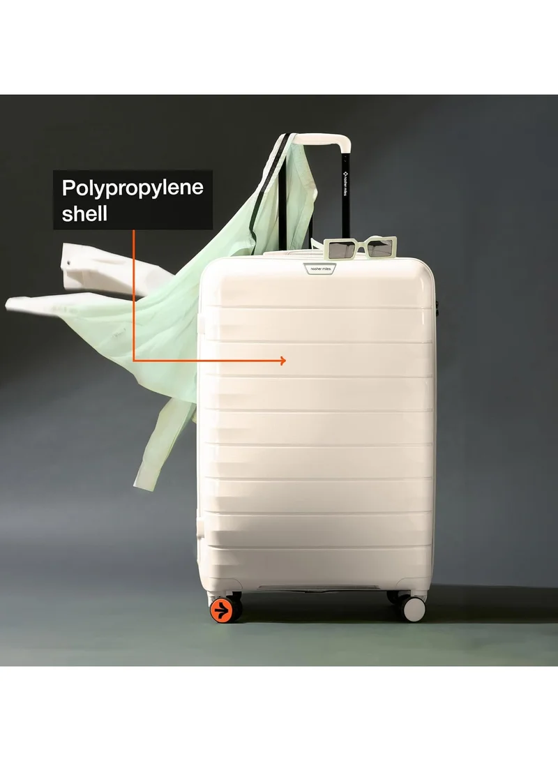 nasher miles Nasher Miles Vienna Hard-Sided Polypropylene Luggage Set of 3 White Cream Trolley Bags (55, 65 & 75 )