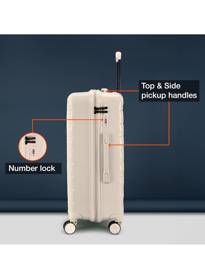 nasher miles Nasher Miles Vienna Hard-Sided Polypropylene Luggage Set of 3 White Cream Trolley Bags (55, 65 & 75 )  - Image 5
