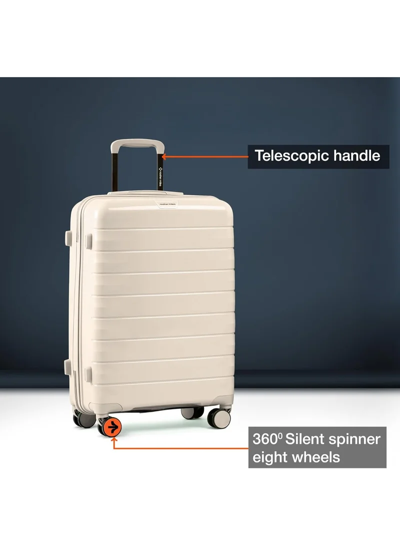 nasher miles Nasher Miles Vienna Hard-Sided Polypropylene Luggage Set of 3 White Cream Trolley Bags (55, 65 & 75 )