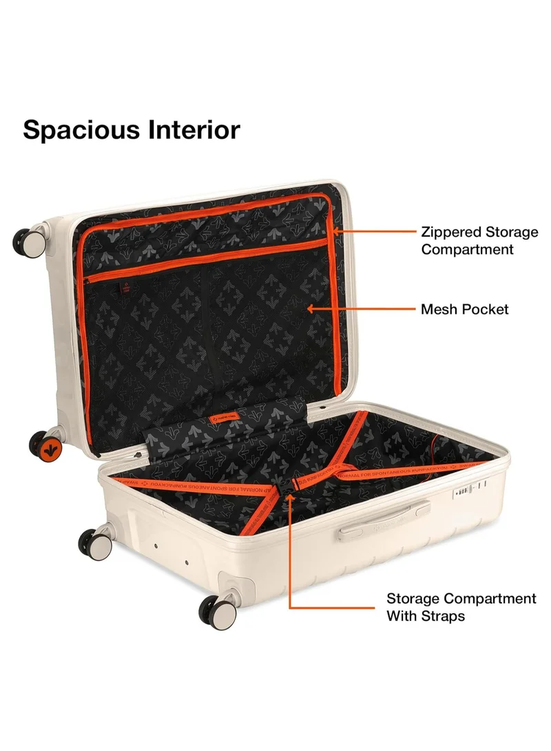 nasher miles Nasher Miles Vienna Hard-Sided Polypropylene Luggage Set of 3 White Cream Trolley Bags (55, 65 & 75 )