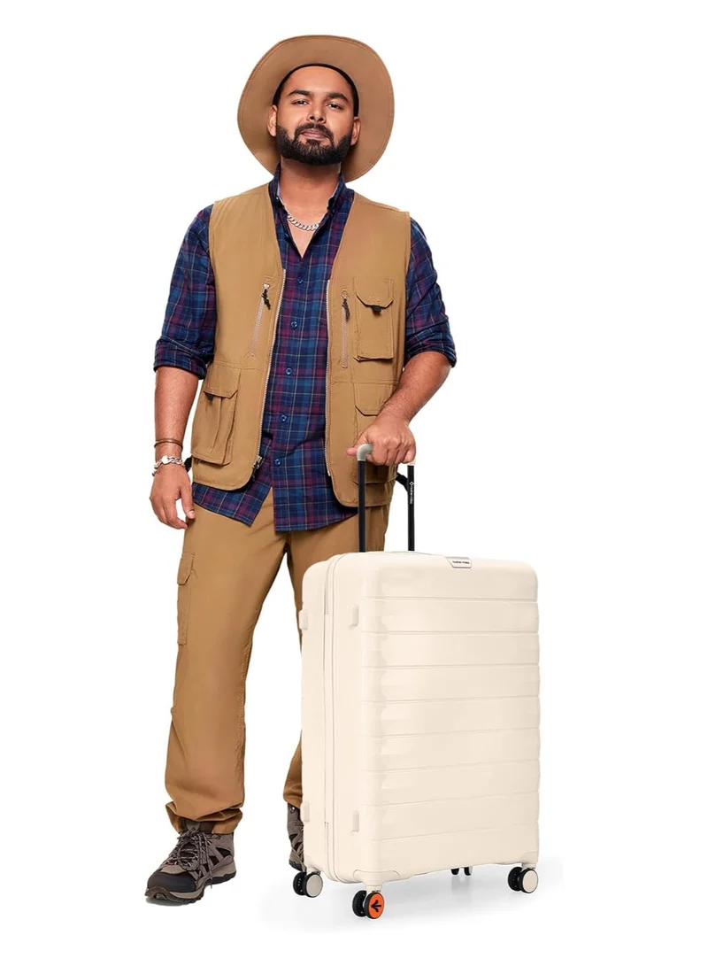 nasher miles Nasher Miles Vienna Hard-Sided Polypropylene Luggage Set of 3 White Cream Trolley Bags (55, 65 & 75 )