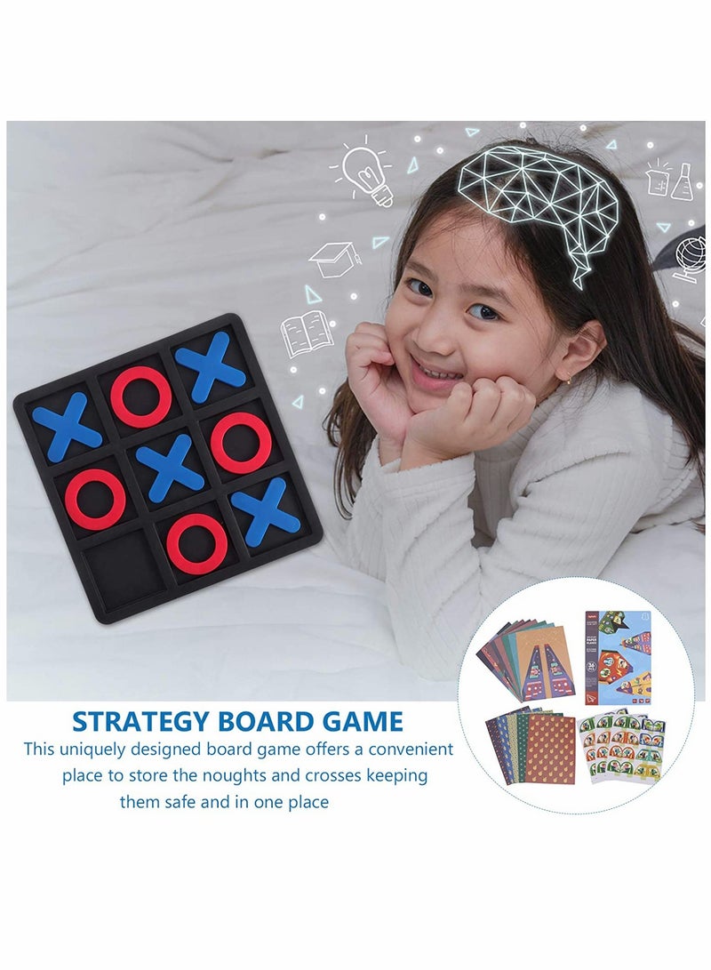 KASTWAVE Board Games, Tic Tac Toe Game Board, Game Strategy Board, Game Family Games Night, Classic Board Games Tactile Puzzle, 2 Boxes - Image 5