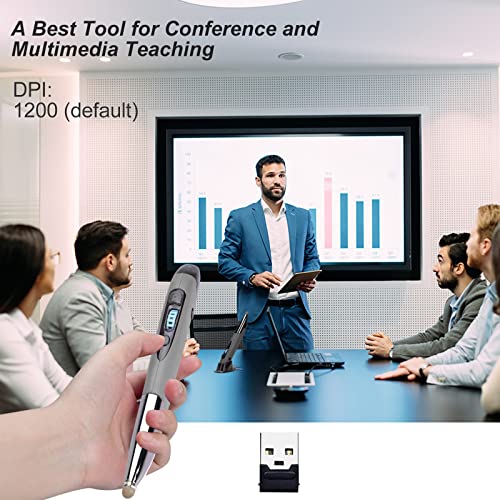 lychee Wireless Optical Pocket Pen Mouse, 2.4GHZ USB Wireless Optical Handwriting Mini Air Pen Mouse Mice for PC Laptop Notebook Computer Mac (Voice&Bluetooth, Grey1) - Image 3