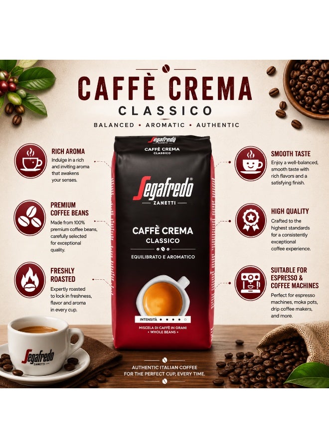 Segafredo Caffè Crema Classico Coffee Beans 1kg - Image 5