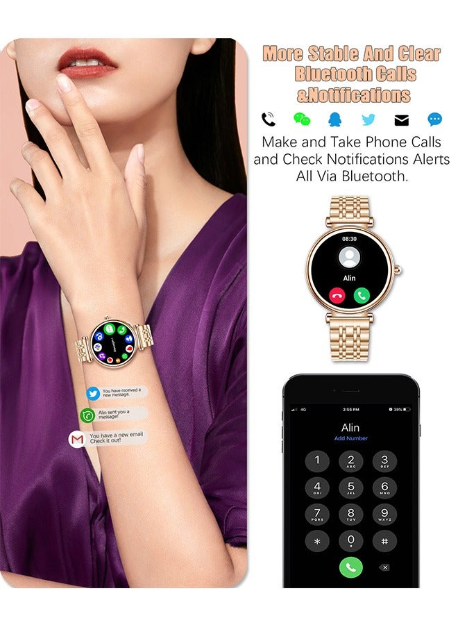 RollsTimi  Ladies Smart Watch, 1.27" High-Definition Touch Screen, Stylish Design Commuter Watch, Waterproof Smart Watch, Exquisite Appearance Premium Business Watch, RT-i109 Gold Smart Watch  - Image 2