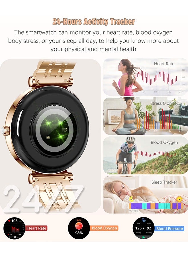 RollsTimi  Ladies Smart Watch, 1.27" High-Definition Touch Screen, Stylish Design Commuter Watch, Waterproof Smart Watch, Exquisite Appearance Premium Business Watch, RT-i109 Gold Smart Watch  - Image 4