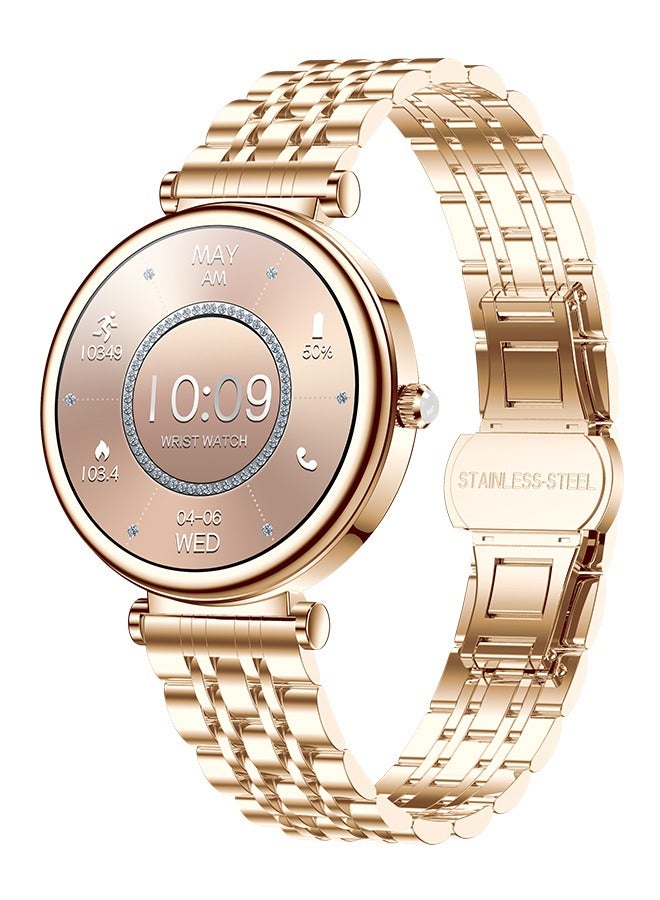 RollsTimi  Ladies Smart Watch, 1.27" High-Definition Touch Screen, Stylish Design Commuter Watch, Waterproof Smart Watch, Exquisite Appearance Premium Business Watch, RT-i109 Gold Smart Watch  - Image 1