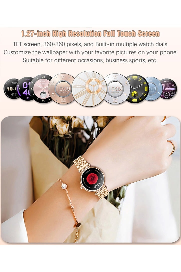 RollsTimi  Ladies Smart Watch, 1.27" High-Definition Touch Screen, Stylish Design Commuter Watch, Waterproof Smart Watch, Exquisite Appearance Premium Business Watch, RT-i109 Gold Smart Watch - Image 3