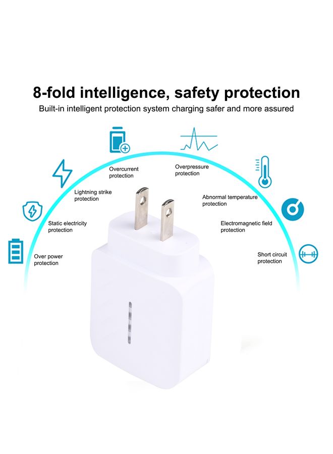 Beauenty LZ-822A+C PD 20W USB-C / Type-C + QC 3.0 USB Fast Travel Charger, US Plug - Image 3
