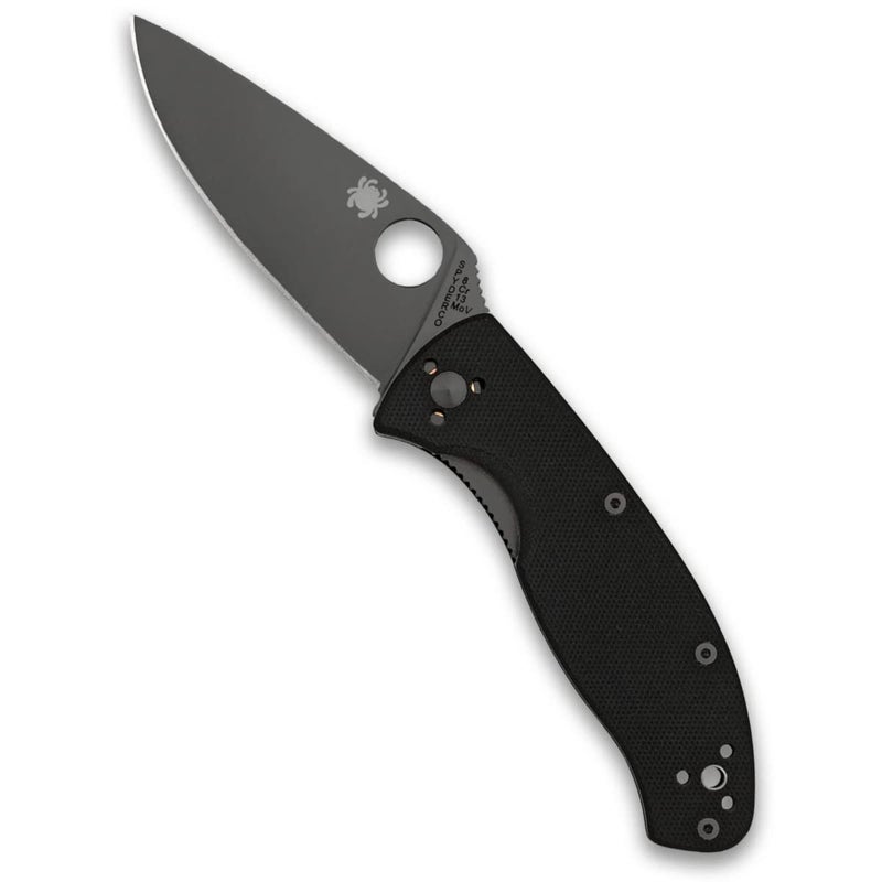 Spyderco Spyderco Tenacious Folding Utility Pocket Knife with 3.39" Black Stainless Steel Blade and Durable G-10 Handle - Everyday Carry - PlainEdge - C122GBBKP - Image 1