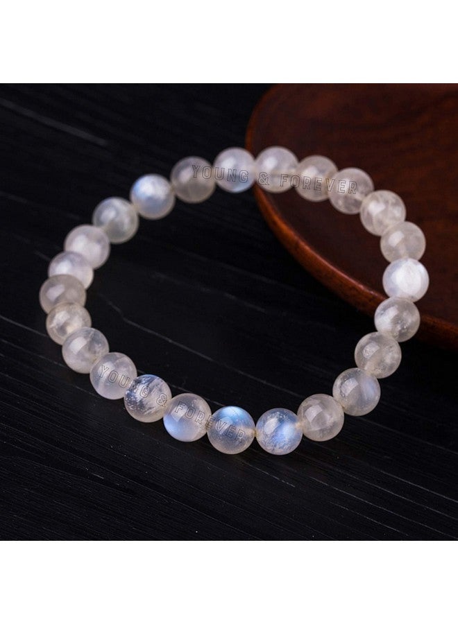 Young & Forever Young & Forever Gift Certified Reiki Crystal Semi Precious Gemstone Moonstone Bracelet for New Beginnings Healing Stone Stretch Bracelet for Men and Women - Image 3