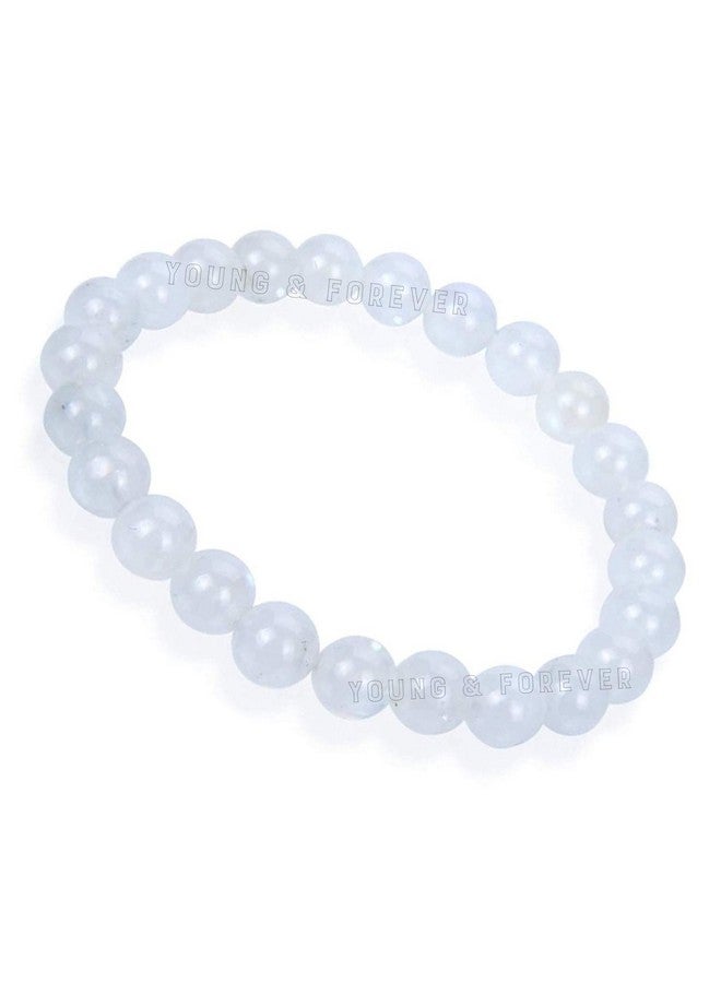 Young & Forever Young & Forever Gift Certified Reiki Crystal Semi Precious Gemstone Moonstone Bracelet for New Beginnings Healing Stone Stretch Bracelet for Men and Women - Image 1